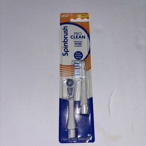 2 pack of Spinbrush Pro Clean Replacement Brush Heads Soft Dual Action Heads NEW